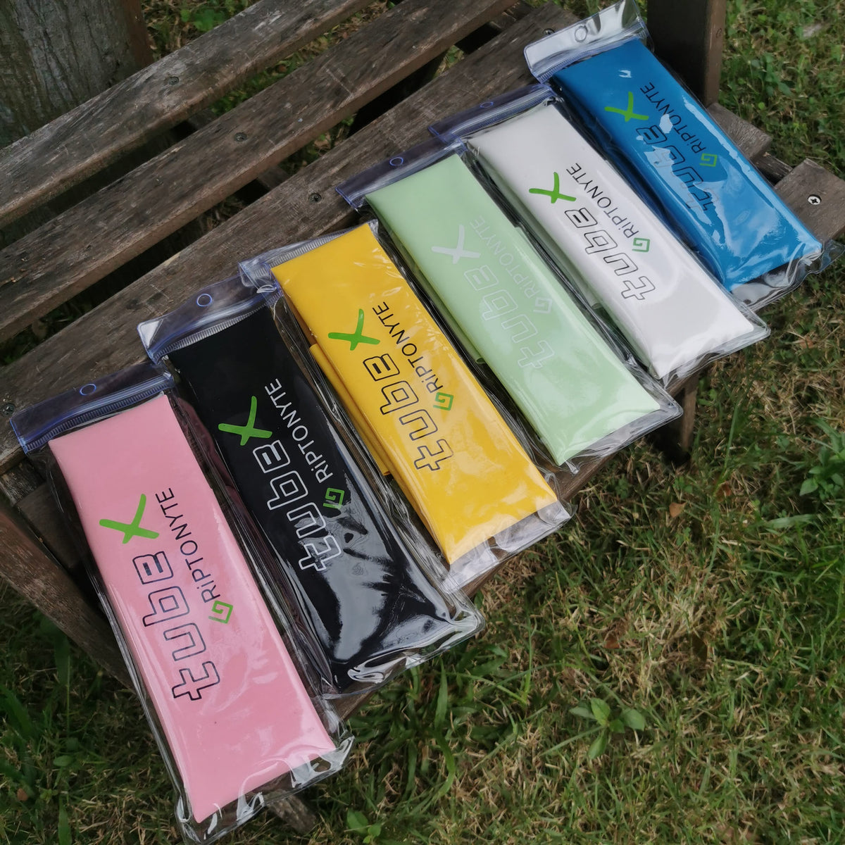 tubeX waterproof hockey grips in six colours: White, Black, Pink, Blue, Yellow, Luminous Green