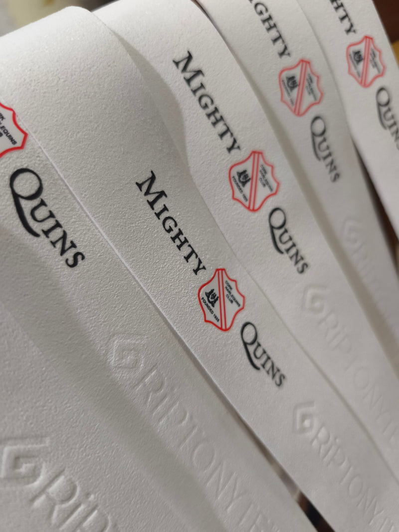 Mighty Quins logo printed on custom Griptonyte grips