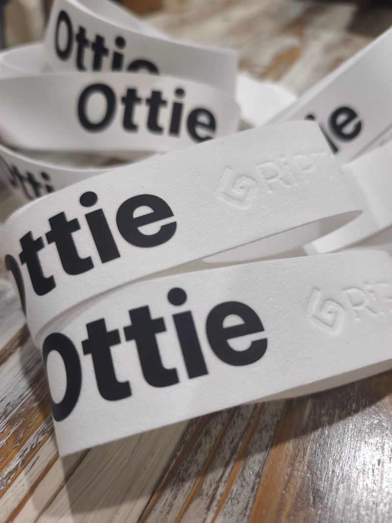 A name printed on custom Griptonyte grips